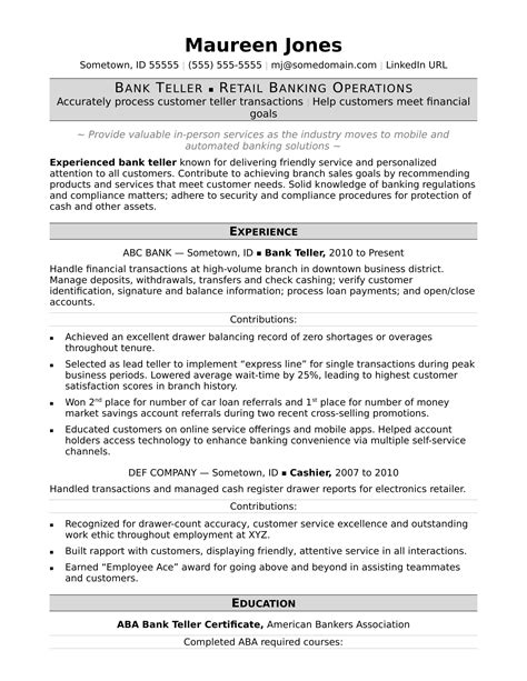 bank teller resume examples|Bank Teller Resume Examples [Updated for 2024] .